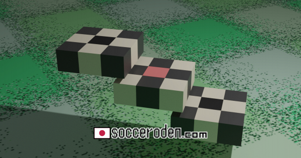 サッカーボールを圧縮して四角にし、白と黒の立方体27個で表現した画像